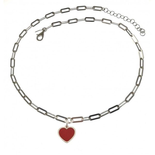 Gargantilla cadena forzada corazón esmalte - Imagen 2