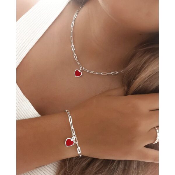 Gargantilla cadena forzada corazón esmalte